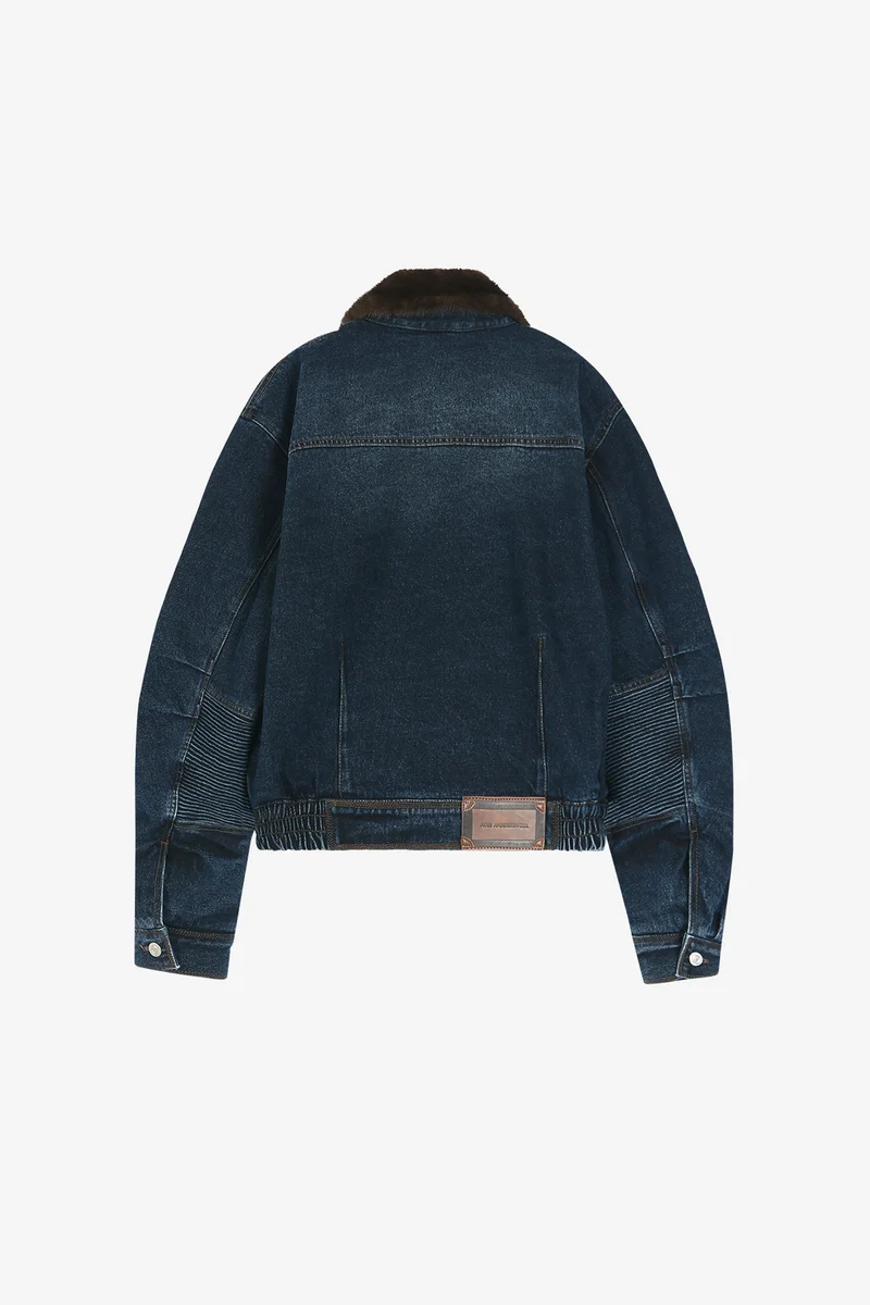 UNISEX PADDED DENIM BOMBER JACKET 16