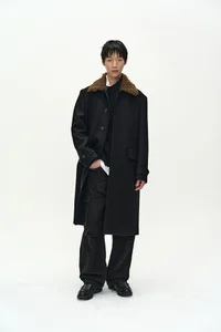 DETACHABLE FUR COLLAR CHESTERFIELD COAT thumb 2