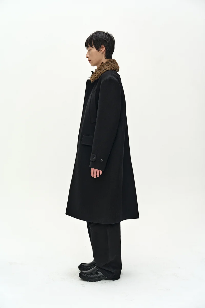 DETACHABLE FUR COLLAR CHESTERFIELD COAT 3