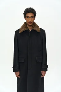DETACHABLE FUR COLLAR CHESTERFIELD COAT thumb 5