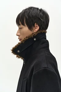 DETACHABLE FUR COLLAR CHESTERFIELD COAT thumb 7
