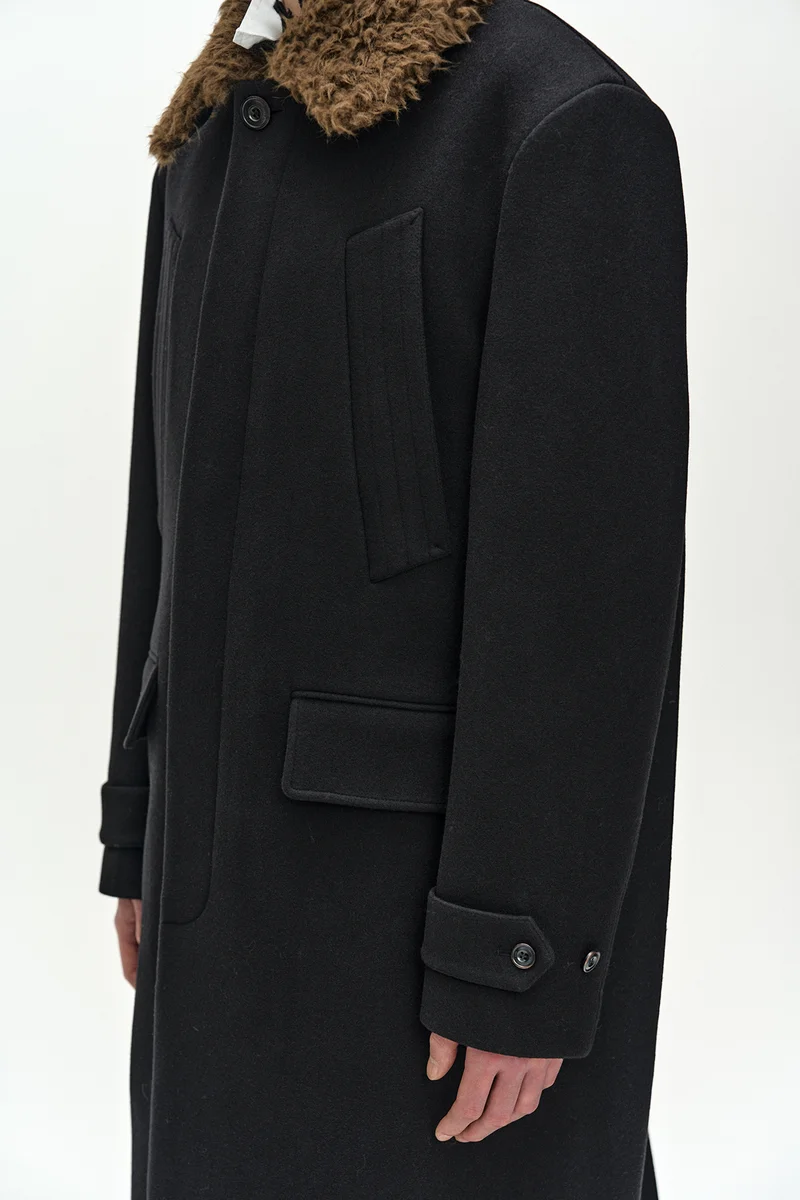 DETACHABLE FUR COLLAR CHESTERFIELD COAT 8