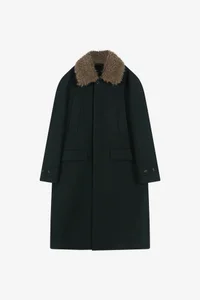 DETACHABLE FUR COLLAR CHESTERFIELD COAT thumb 11