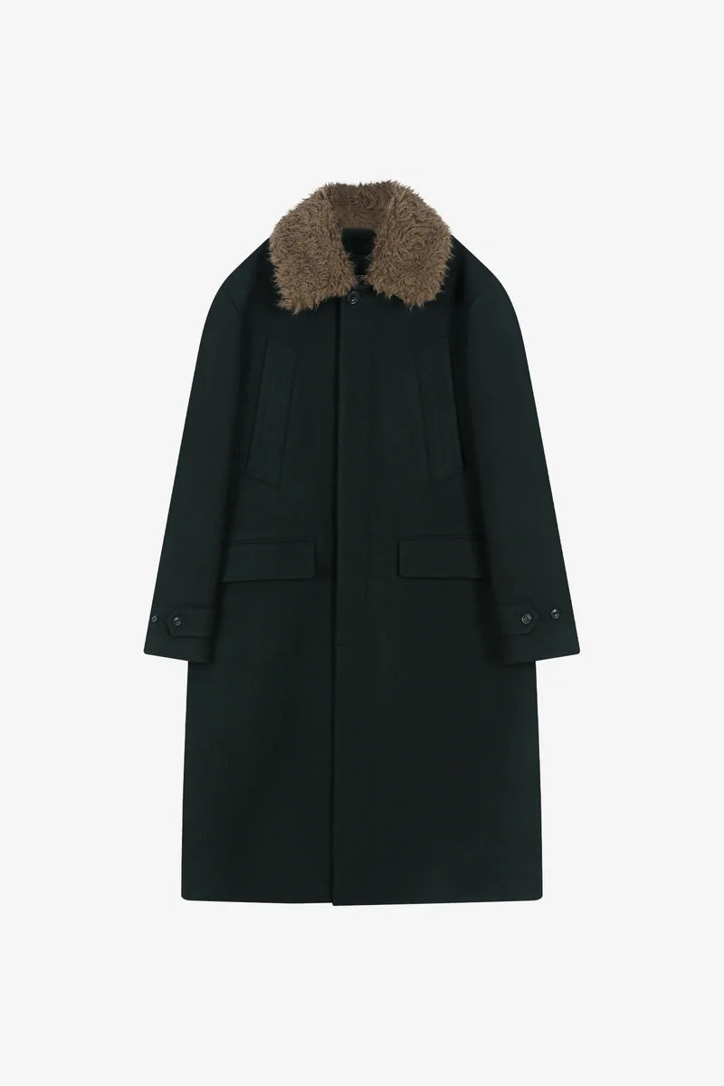 DETACHABLE FUR COLLAR CHESTERFIELD COAT 11