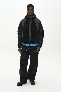 FUR NYLON RAGLAN BOMBER JACKET thumb 10
