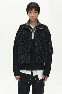 UNISEX REVERSIBLE COLLARLESS FUR VEST thumb 12