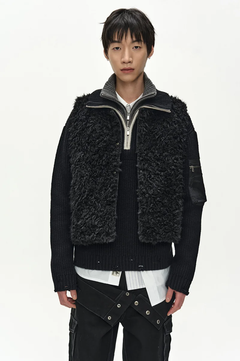 UNISEX REVERSIBLE COLLARLESS FUR VEST 12