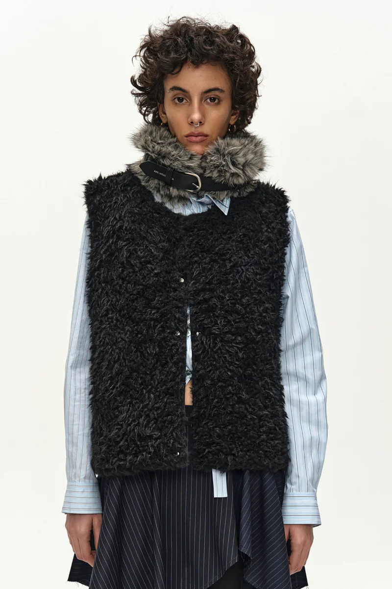 UNISEX REVERSIBLE COLLARLESS FUR VEST 14