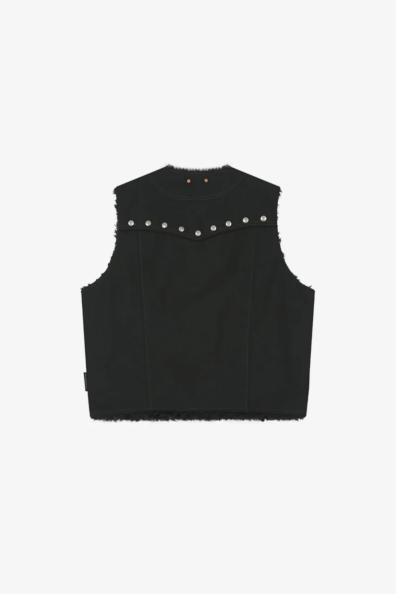 UNISEX REVERSIBLE COLLARLESS FUR VEST 17
