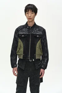NYLON PATCH RACING DENIM COMBO JACKET thumb 6