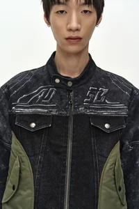NYLON PATCH RACING DENIM COMBO JACKET thumb 8