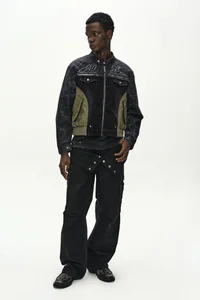 NYLON PATCH RACING DENIM COMBO JACKET thumb 12