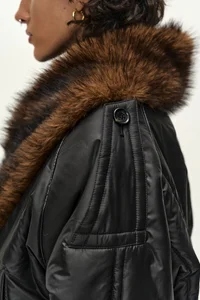 FUR SHAWL COLLAR PUFFER JACKET thumb 2