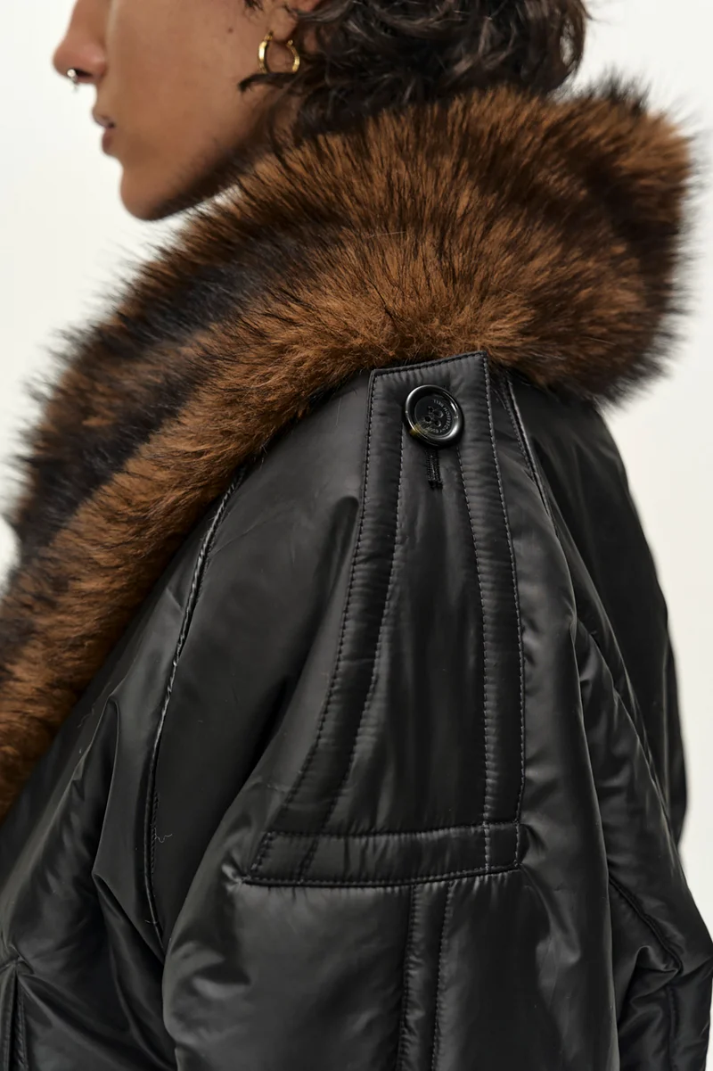 FUR SHAWL COLLAR PUFFER JACKET 2