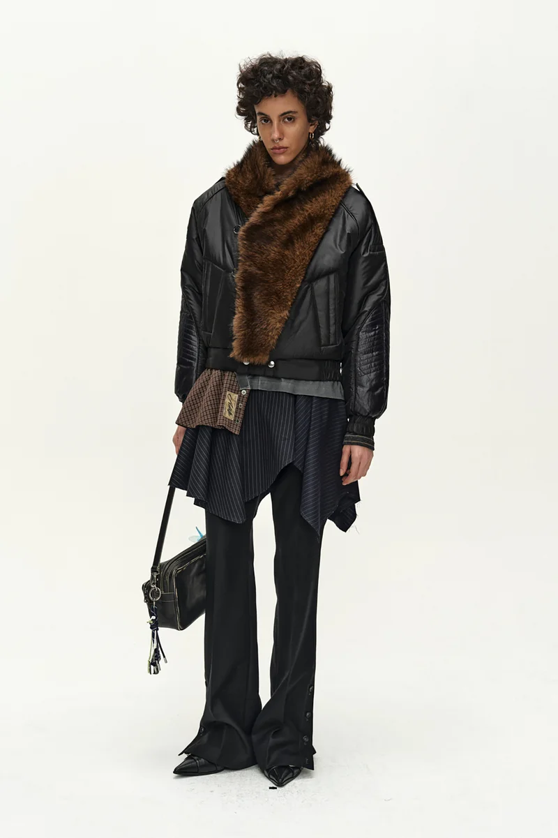 FUR SHAWL COLLAR PUFFER JACKET 4
