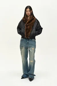 FUR SHAWL COLLAR PUFFER JACKET thumb 5