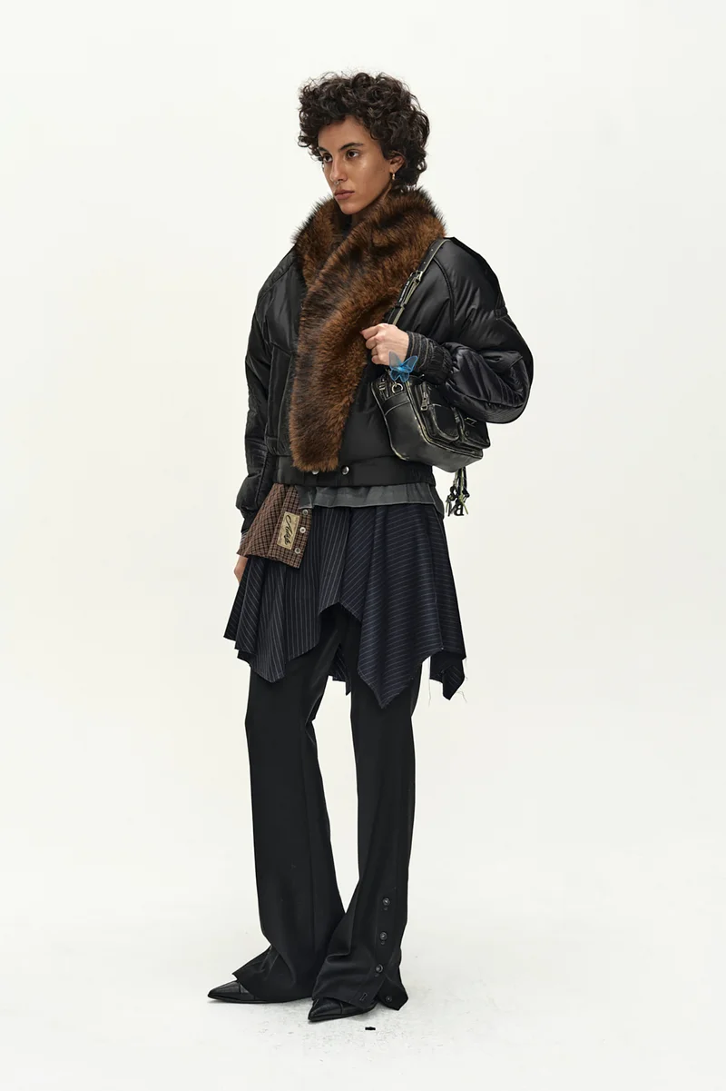 FUR SHAWL COLLAR PUFFER JACKET 6
