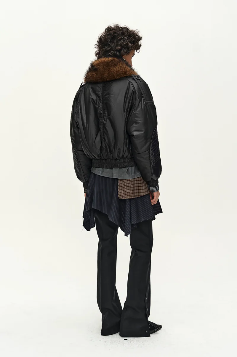 FUR SHAWL COLLAR PUFFER JACKET 7