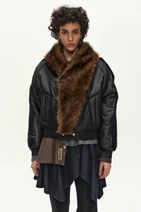 FUR SHAWL COLLAR PUFFER JACKET thumb 8