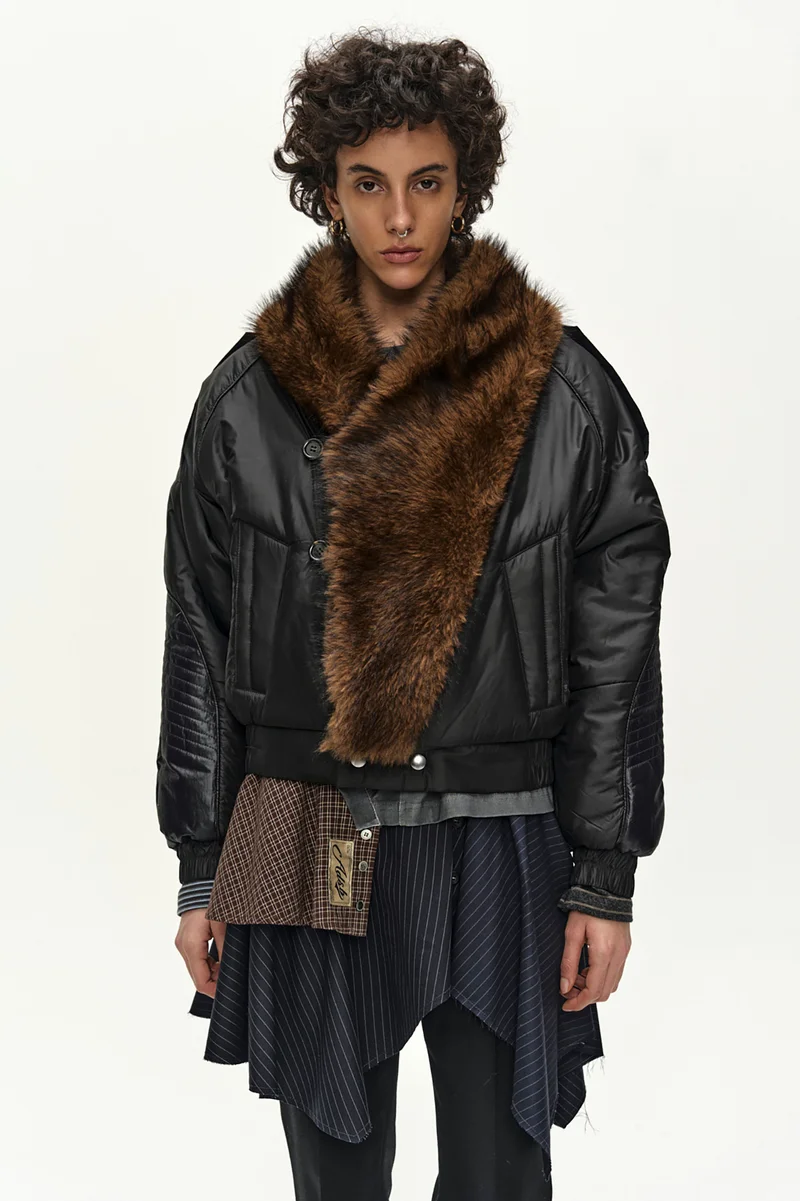 FUR SHAWL COLLAR PUFFER JACKET 8