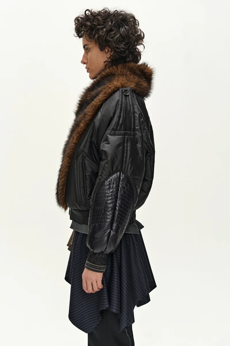 FUR SHAWL COLLAR PUFFER JACKET 10