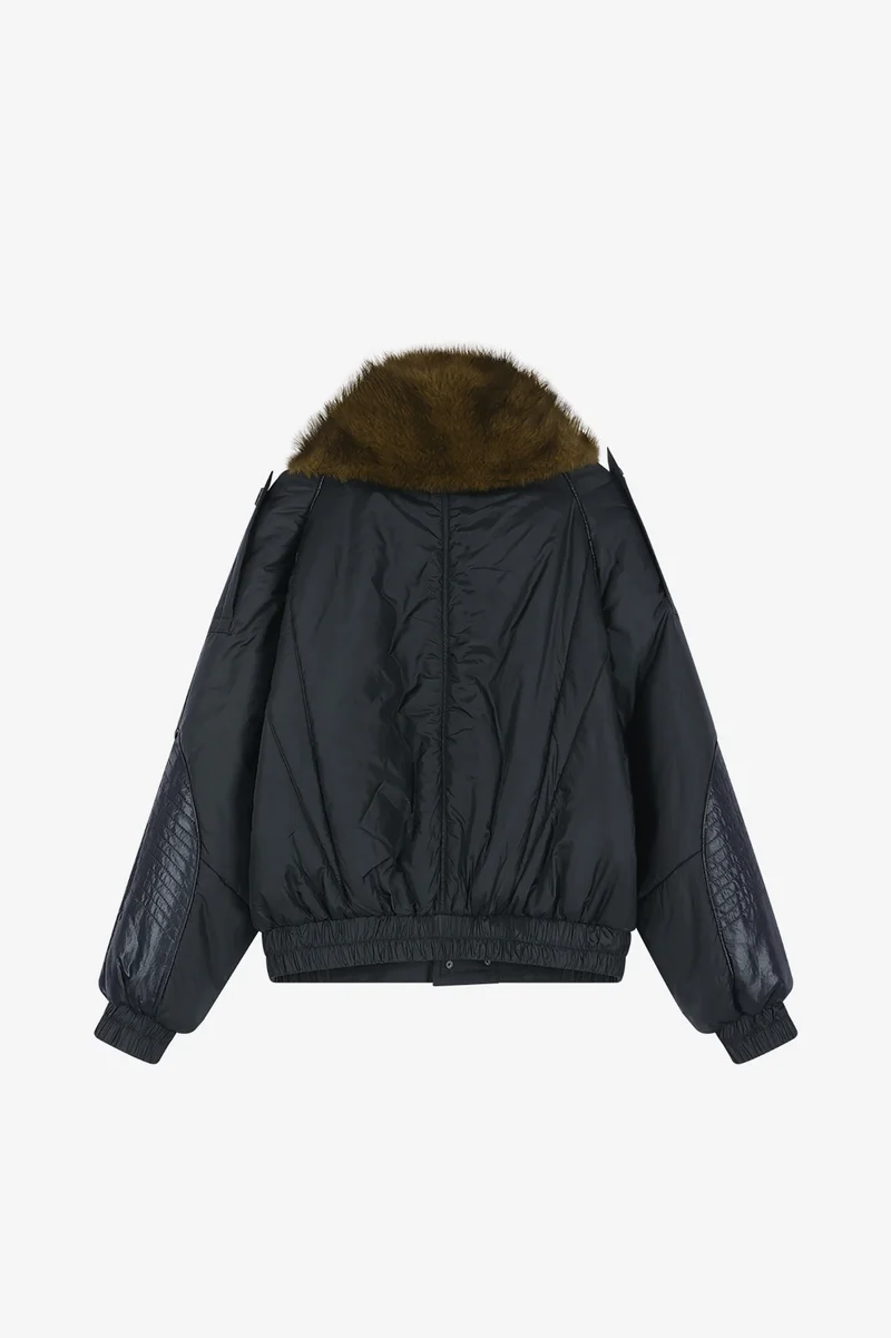 FUR SHAWL COLLAR PUFFER JACKET 12