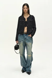 RAW CHAIN-EDGE TWEED JACKET thumb 2