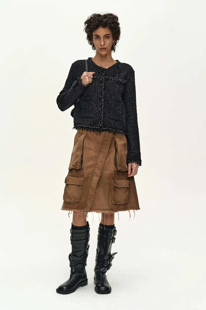 RAW CHAIN-EDGE TWEED JACKET 3
