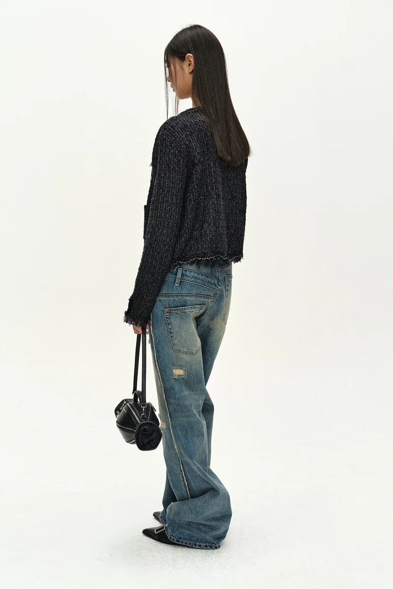RAW CHAIN-EDGE TWEED JACKET 5