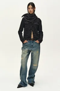 RAW CHAIN-EDGE TWEED JACKET thumb 6