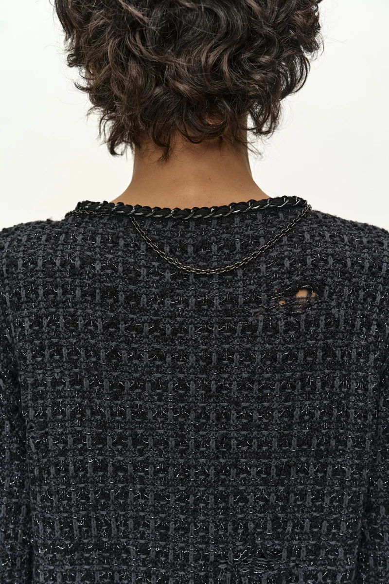 RAW CHAIN-EDGE TWEED JACKET 10
