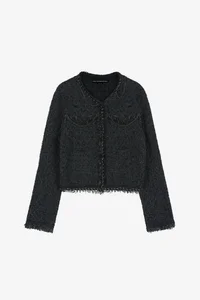 RAW CHAIN-EDGE TWEED JACKET thumb 11