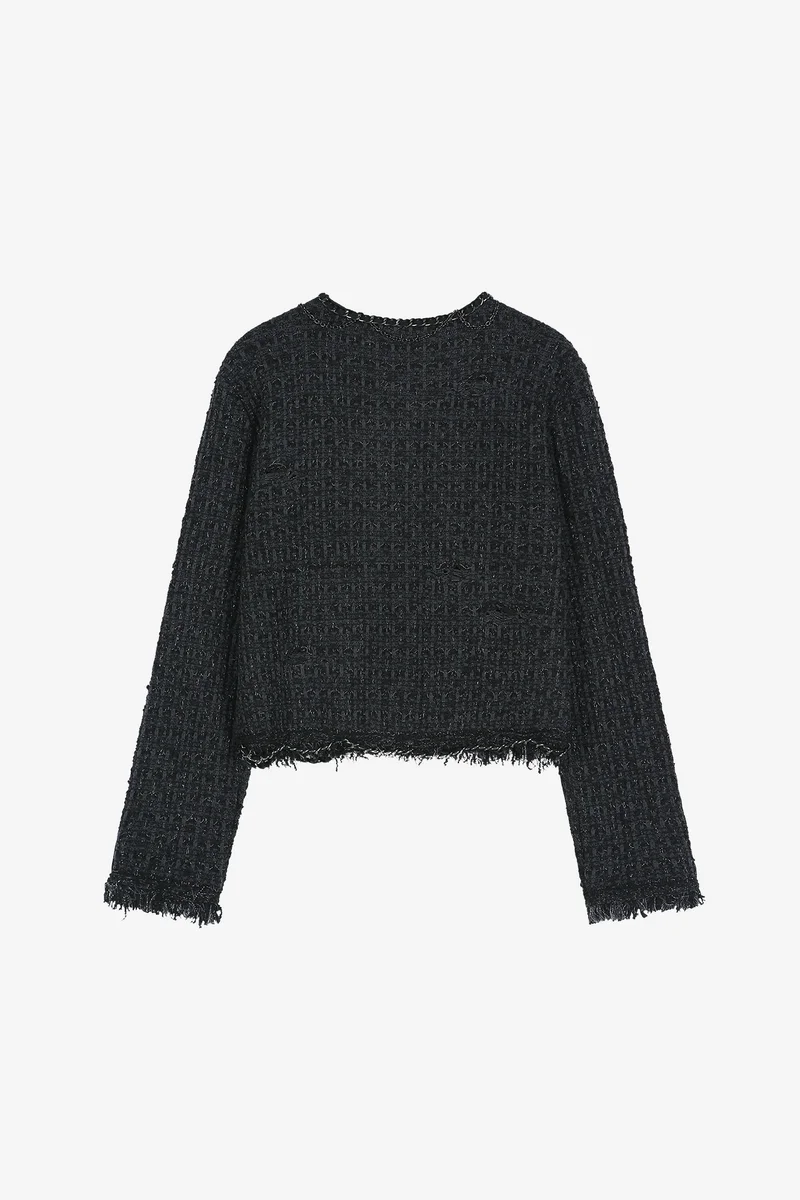 RAW CHAIN-EDGE TWEED JACKET 12