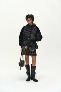 UTILITY HOODED PUFFER PEPLUM JACKET thumb 2