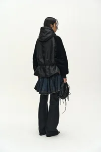 UTILITY HOODED PUFFER PEPLUM JACKET thumb 4