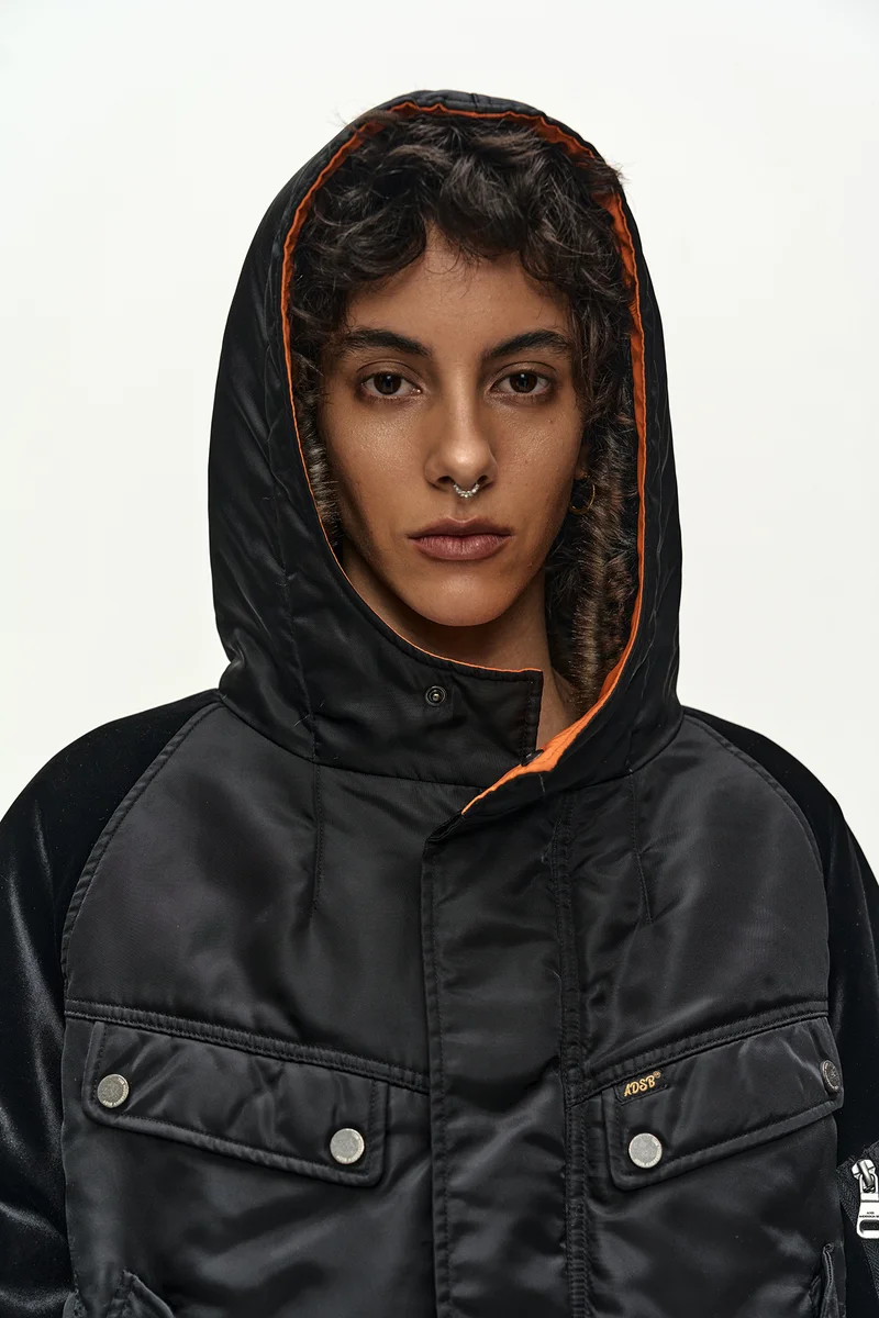 UTILITY HOODED PUFFER PEPLUM JACKET 8