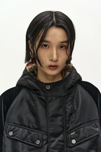 UTILITY HOODED PUFFER PEPLUM JACKET thumb 9