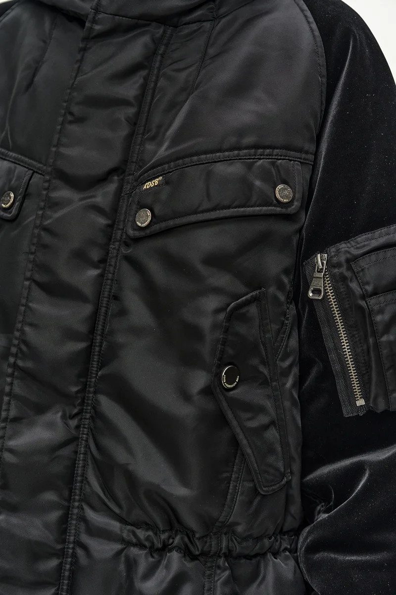 UTILITY HOODED PUFFER PEPLUM JACKET 10