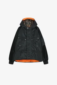 UTILITY HOODED PUFFER PEPLUM JACKET thumb 12