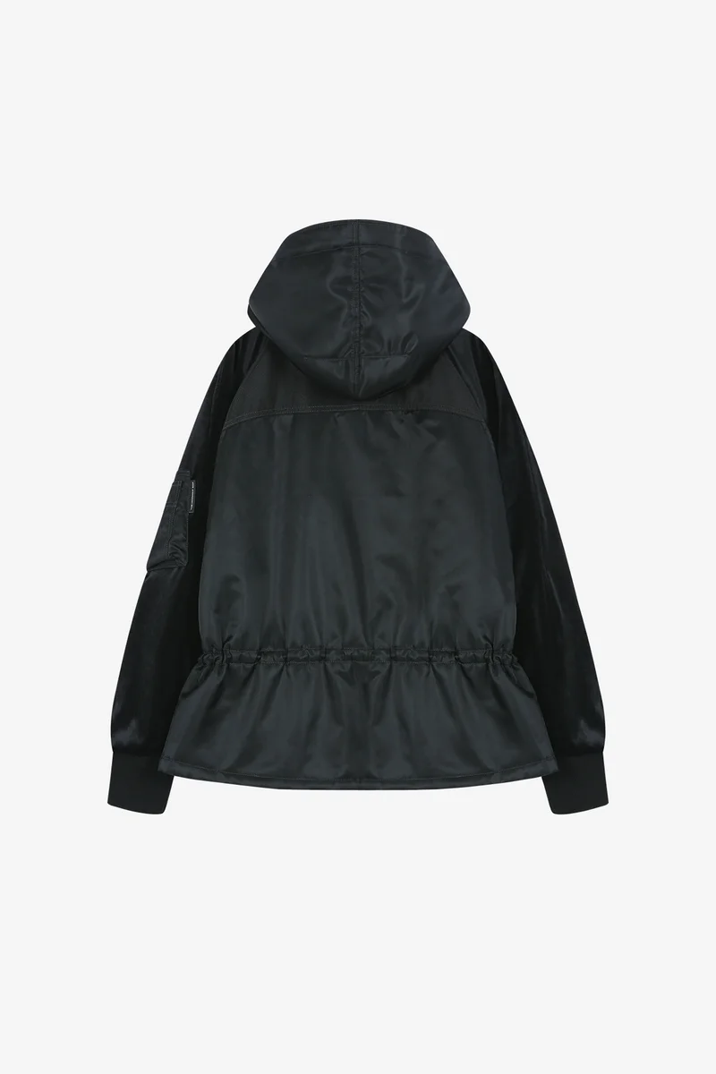 UTILITY HOODED PUFFER PEPLUM JACKET 13
