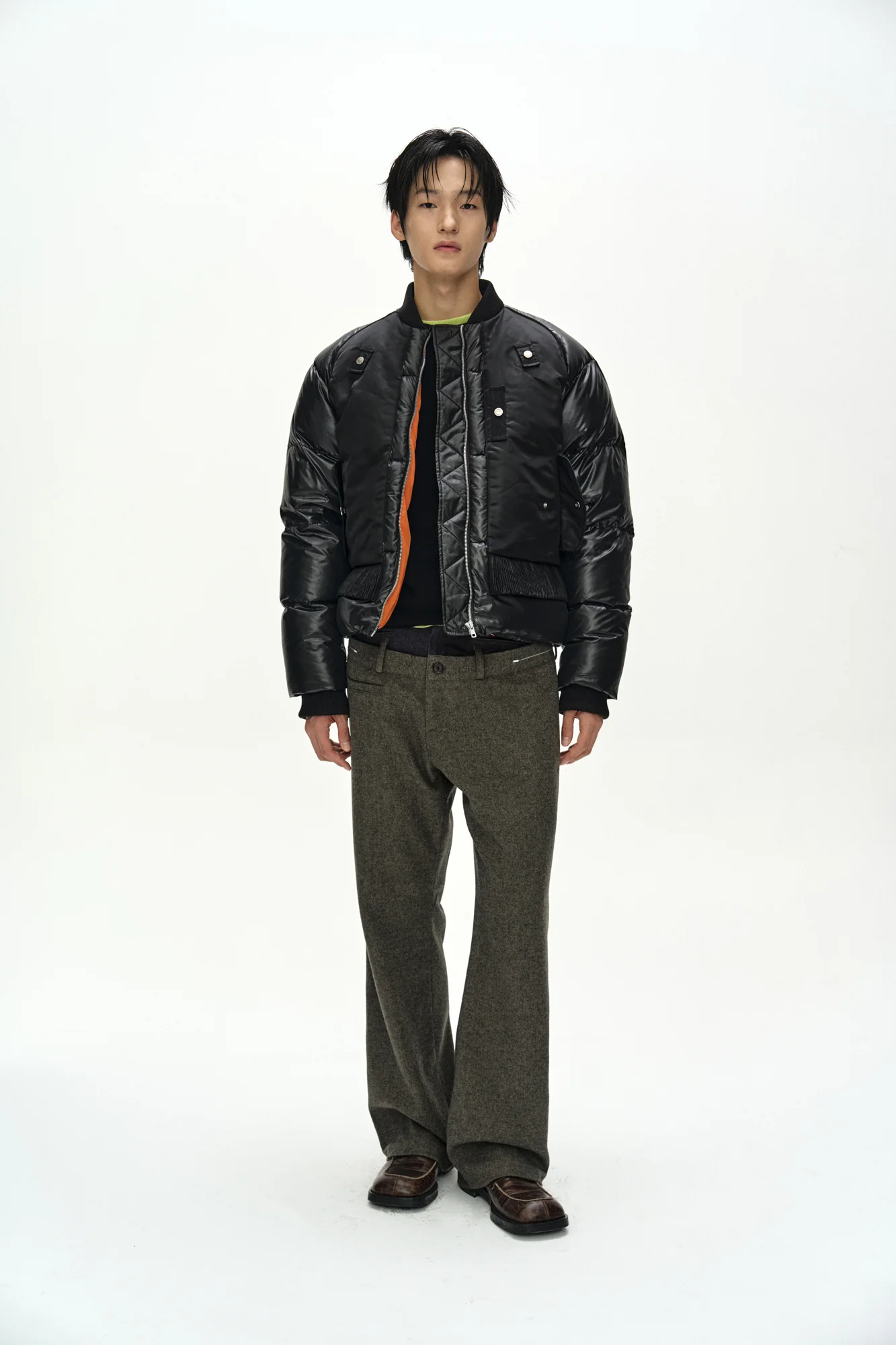 ANDERSSON BELL UNISEX BOMBER LAYERED DOWN JACKET BLACK