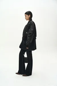 UNISEX DECONSTRUCTED LAYERED BOMBER COAT thumb 3