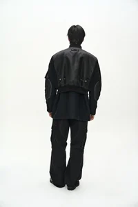UNISEX DECONSTRUCTED LAYERED BOMBER COAT thumb 4