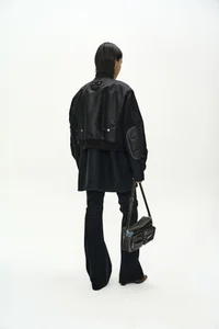 UNISEX DECONSTRUCTED LAYERED BOMBER COAT thumb 5