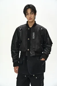 UNISEX DECONSTRUCTED LAYERED BOMBER COAT thumb 8