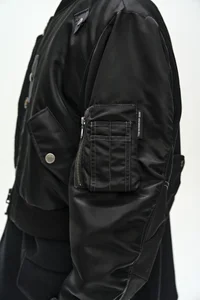 UNISEX DECONSTRUCTED LAYERED BOMBER COAT thumb 10