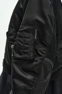 UNISEX DECONSTRUCTED LAYERED BOMBER COAT thumb 11