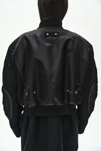 UNISEX DECONSTRUCTED LAYERED BOMBER COAT thumb 12