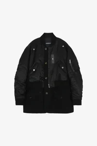 UNISEX DECONSTRUCTED LAYERED BOMBER COAT thumb 13