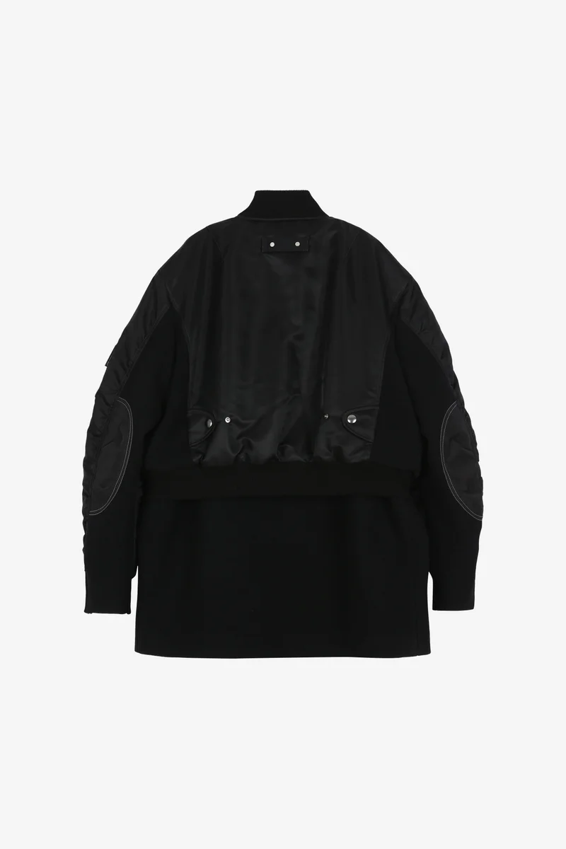 UNISEX DECONSTRUCTED LAYERED BOMBER COAT 14